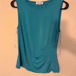 Calvin Klein Women's Teal Sleeveless Blouse